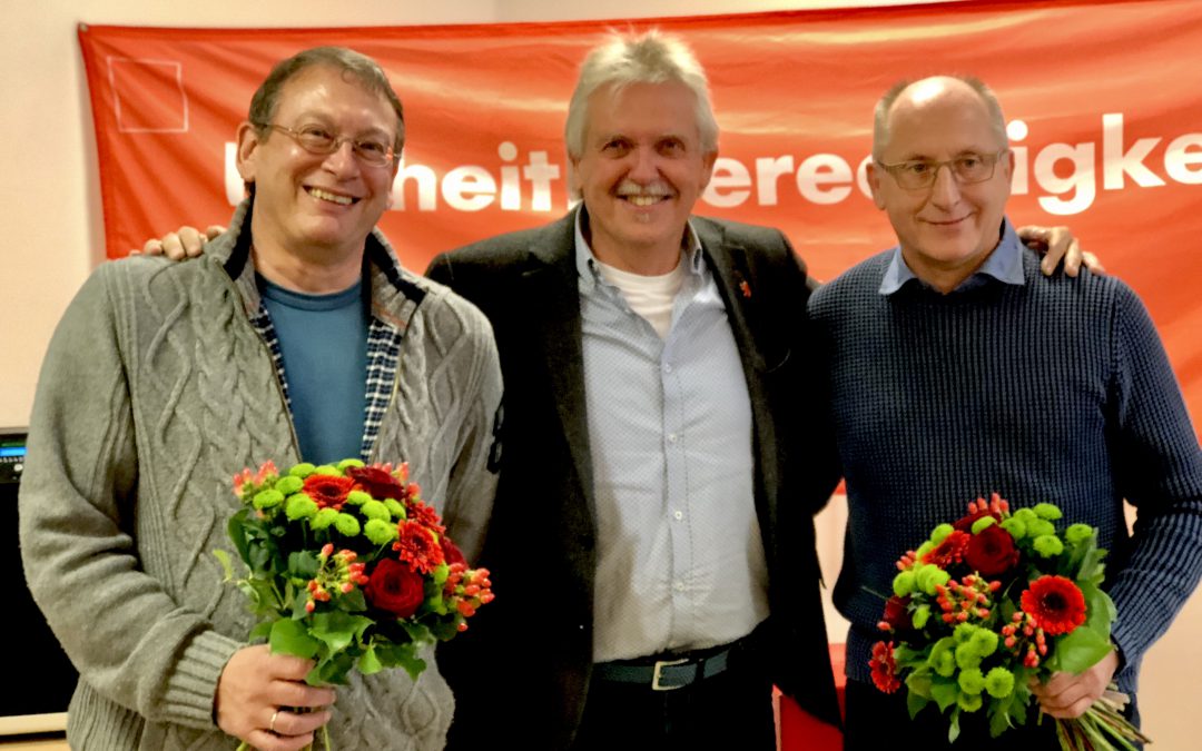 Der Stadtverband bedankte dich bei den nicht wieder kandidierenden Ratsmitgliedern Klaus Omlor und Werner Holzmann für ihren Einsatz